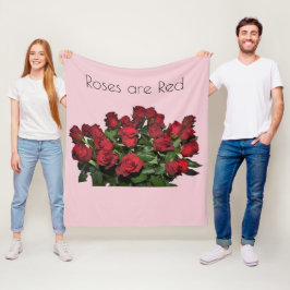 Manta Polar Ramo de rosas rojas