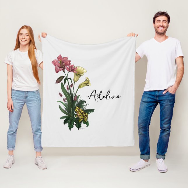 Manta Polar Rana verde dulce y arte botánico floral lirio (In situ)