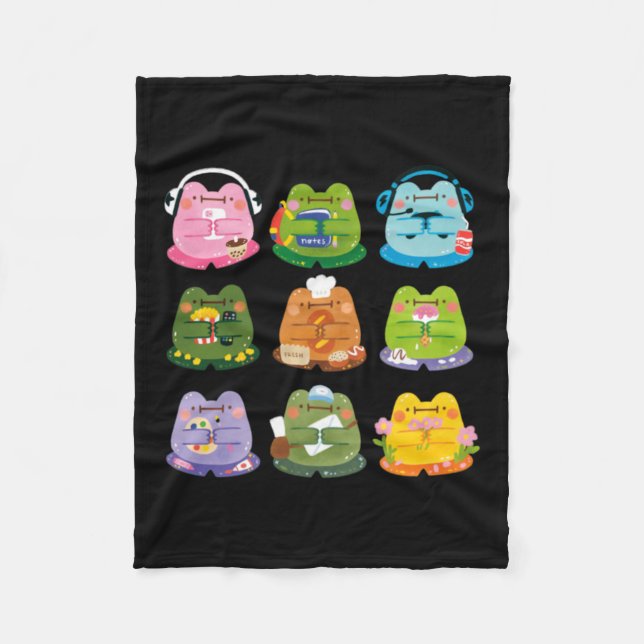 Manta Polar Ranas Adorables (Anverso)