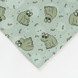 Manta Polar Ranas de burbuja saladas - patrón de niños verde l