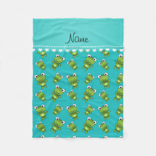 Manta Polar Ranas turquesas de nombre personalizado