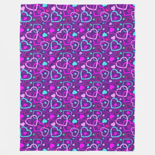 Manta Polar Random Hearts Fleece Blanket (Anverso)