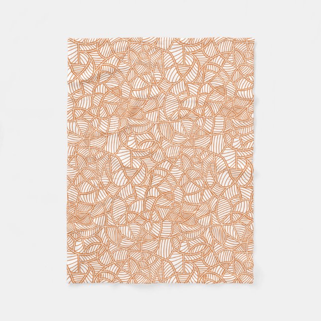 Manta Polar Random Leaf Mosaic Dark Naranja (Anverso)