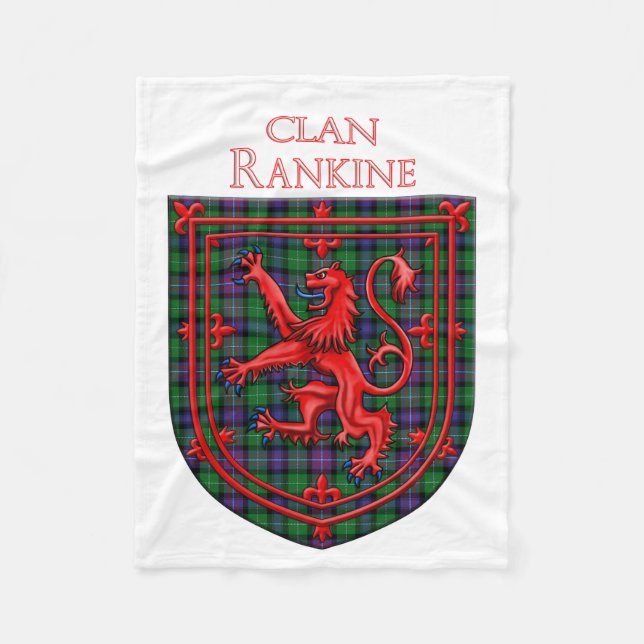 Manta Polar Rankine Tartan Scottish Plaid Lion Rampant (Anverso)