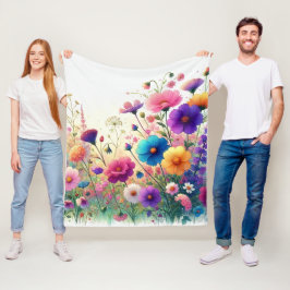 Manta Polar Rapsodia de flores silvestres