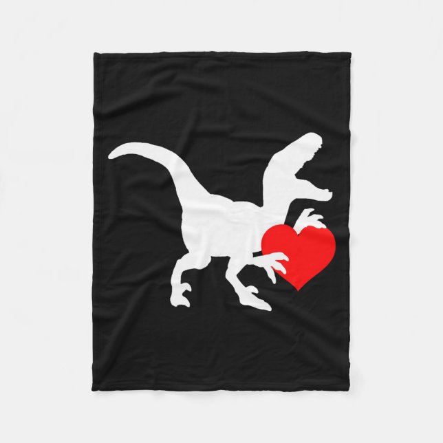 Manta Polar Raptor Love Valentines Day Gift Dino Raptor Heart  (Anverso)