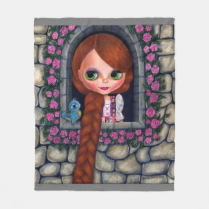 Manta Polar Rapunzel Big Eyes Chica Doll Cute Redhead Bluebird