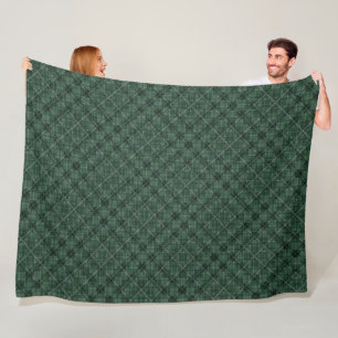 Manta Polar Raro cuadrado verde a cuadros con puntos pixelados