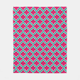 Manta Polar Raspberry Verde azulado blanco Marruecos Quatrefoi