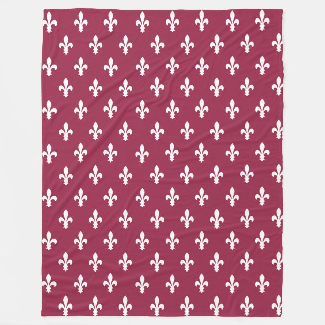 Manta Polar Raspberry Victorian Fleur de Lys (Anverso)
