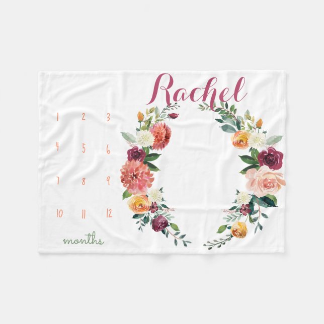 Manta Polar Rastreador de crecimiento - Flores chicas de hitos (Frente (Horizontal))