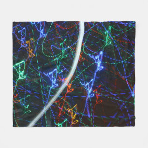 Manta Polar Rastros de Luz de Neón Fotografía Abstracta. Ciber