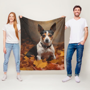 Manta Polar Rat Terrier en otoño inspira caída de hojas