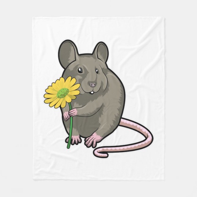 Manta Polar Rat with yellow Flower (Anverso)
