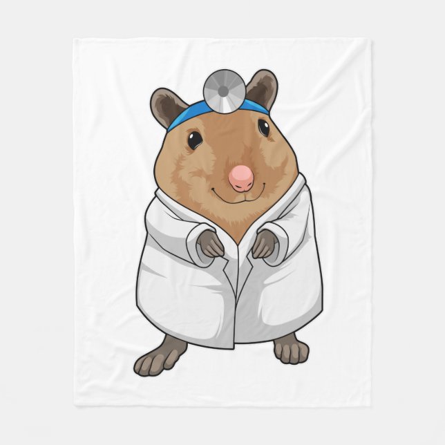 Manta Polar Rata como médico con abrigo de médico (Anverso)