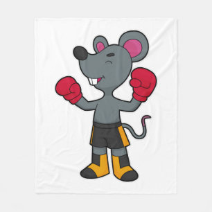 Manta Polar Ratón como boxeador con guantes de boxeo
