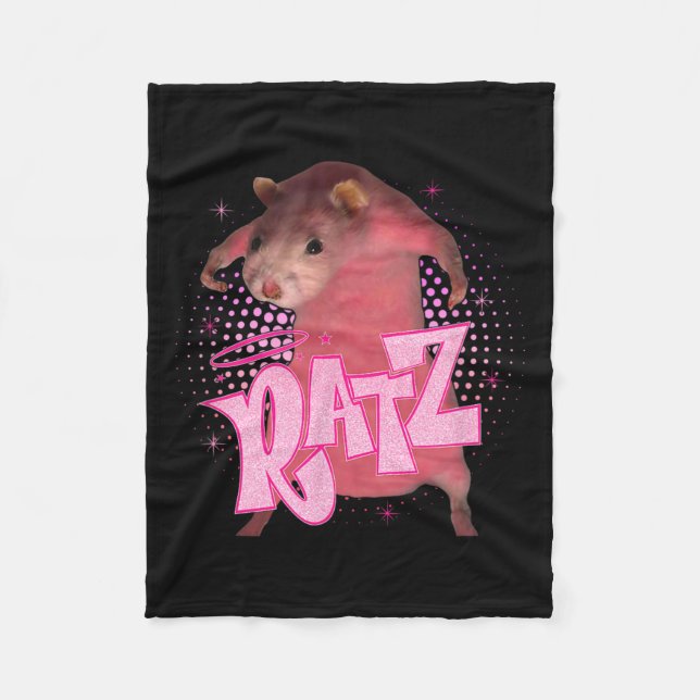 Manta Polar Ratz Fun Ratz Rosa Rat Meme Halloween (Anverso)