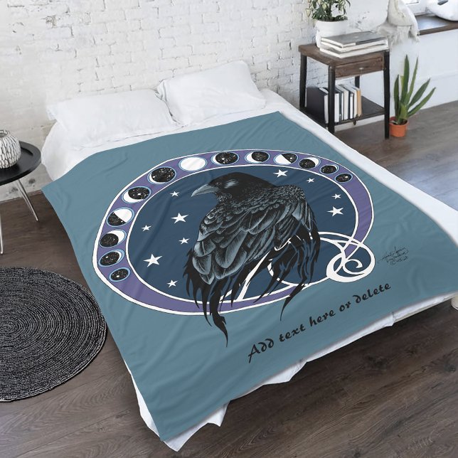 Manta Polar Raven Moon Phases Stars Blue (Subido por el creador)