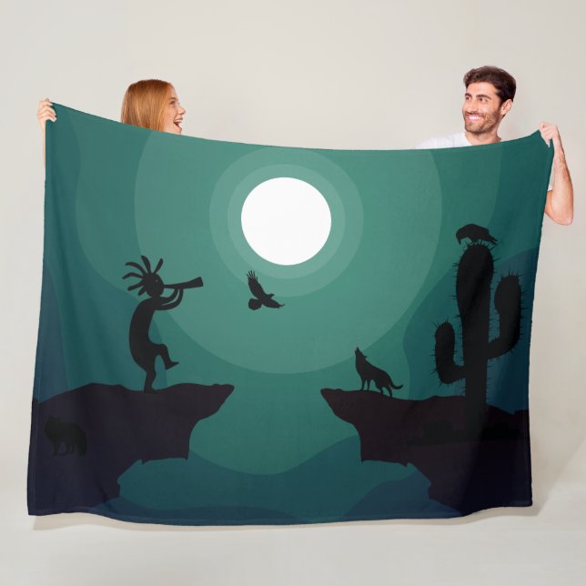 Manta Polar Ravens Wolves Animales Kokopelli Southwest (In situ)