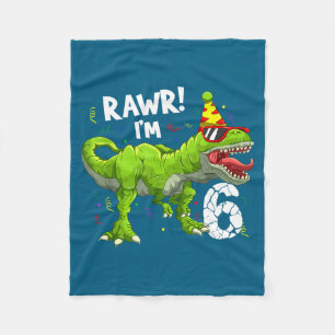 Manta Polar Rawr Cumplo 6 6 años T Rex Dinosaurio Divertido Fi