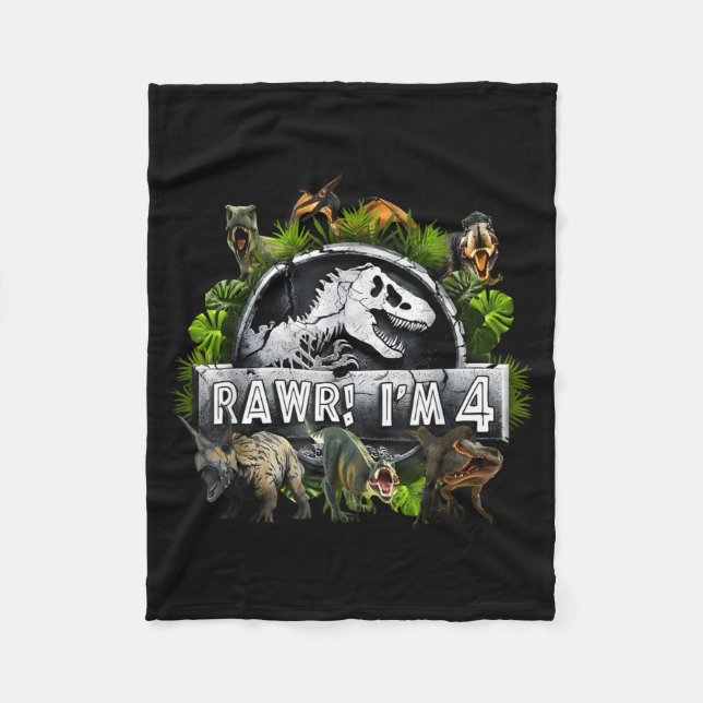 Manta Polar Rawr I'm 4 4th Birthday T Rex Dinosaur Funny Party (Anverso)