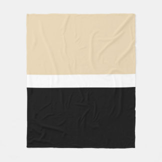 Manta Polar raya abstracta beige negro