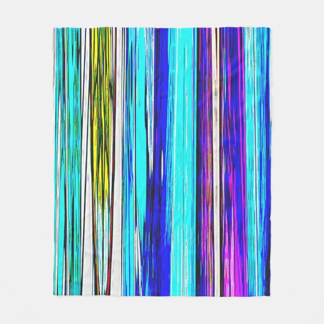 Manta Polar Rayas abstractas azules 606 (Anverso)