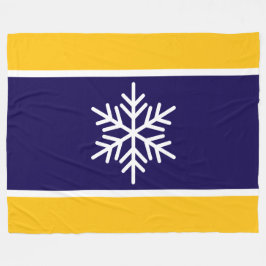 Manta Polar Rayas amarillas nórdicas blancas brillantes Snowfl