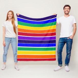 Manta Polar Rayas arcoiris