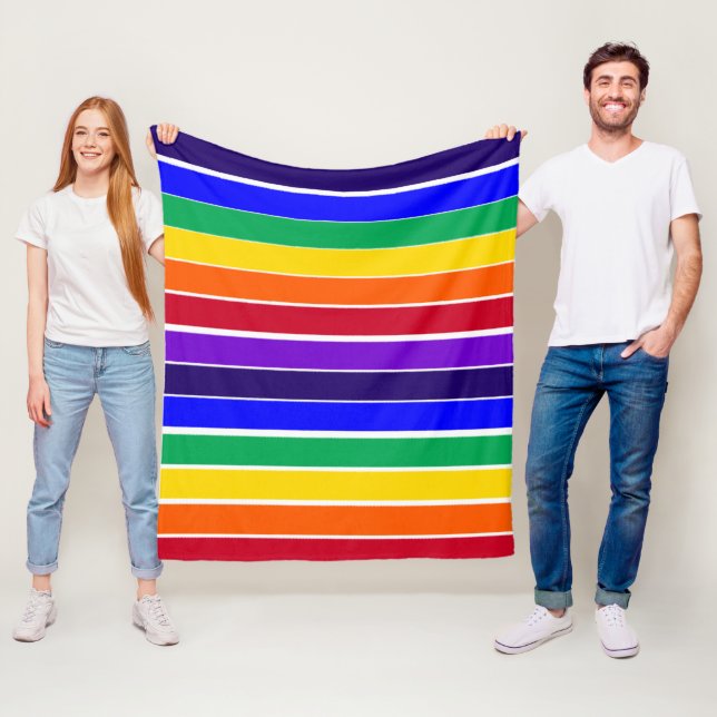 Manta Polar Rayas arcoiris (In situ)