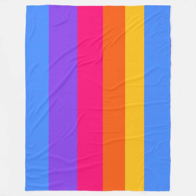 Manta Polar Rayas arcoiris (Anverso)