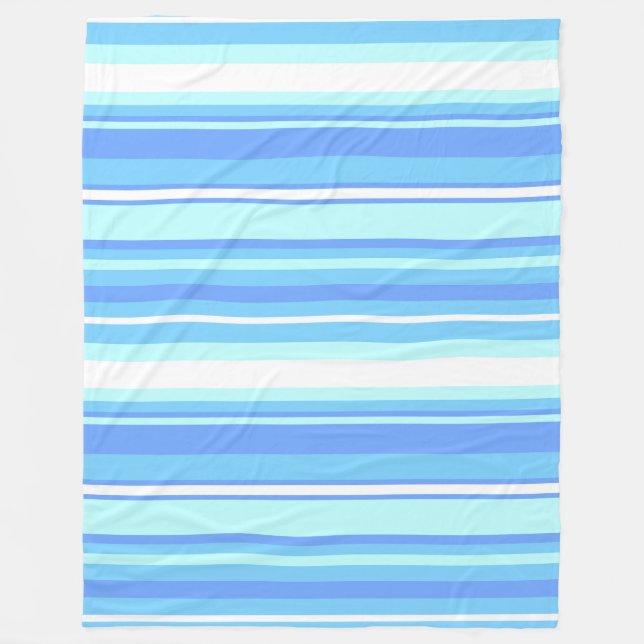 Manta Polar Rayas azul cielo (Anverso)