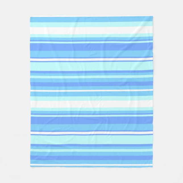 Manta Polar Rayas azul cielo (Anverso)