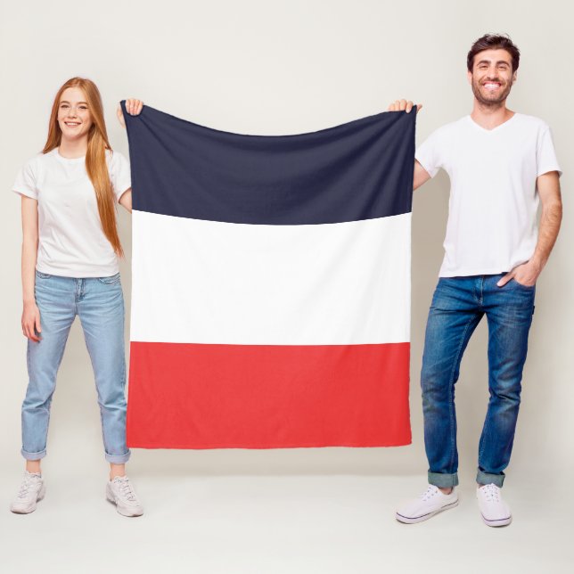 Manta Polar Rayas azules blancas y rojas rayadas (In situ)