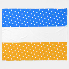 Manta Polar Rayas blancas amarillas doradas azul brillante