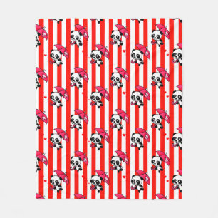 Manta Polar Rayas blancas rojas