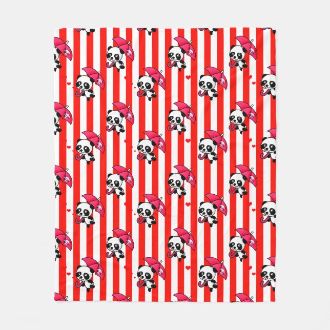 Manta Polar Rayas blancas rojas (Anverso)