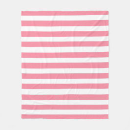 Manta Polar Rayas blandas de color rosa y blanco