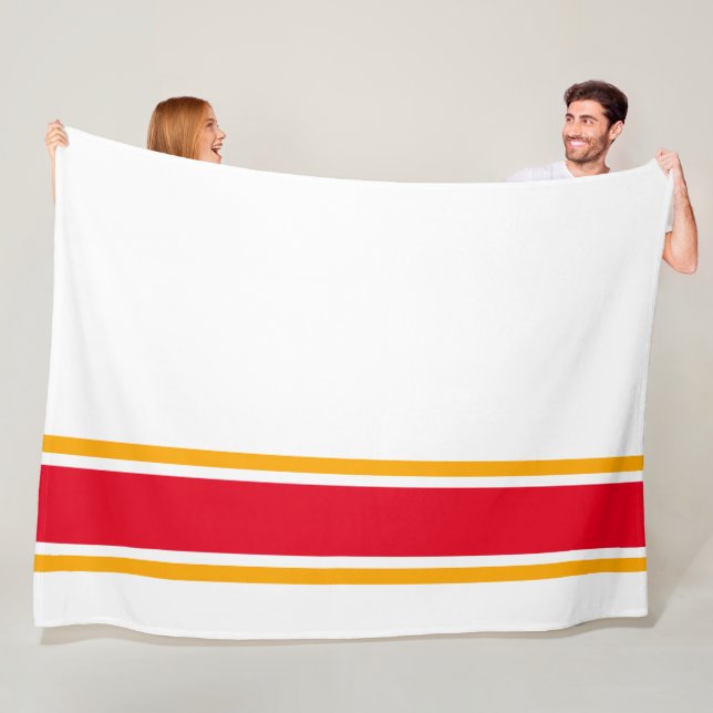 Manta Polar Rayas Bordes Del Borde Del Naranja Amarillo Rojo B (In situ)