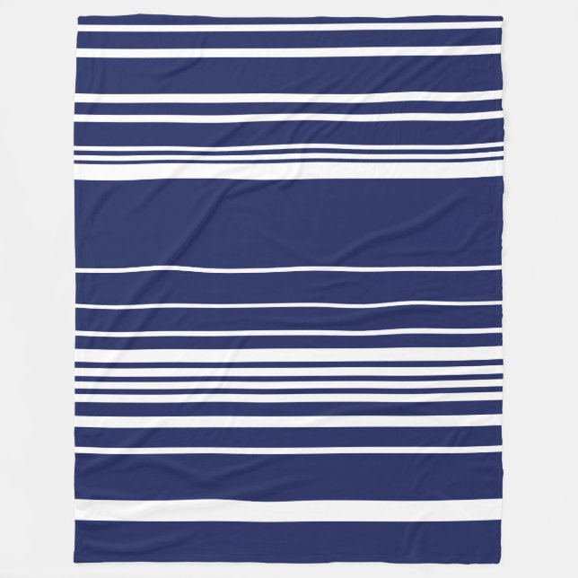 Manta Polar Rayas complejas - Azul (Anverso)