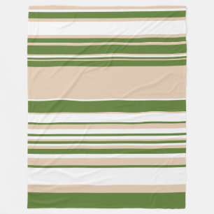 Manta Polar Rayas complejas: verde blanco, arena y pálido