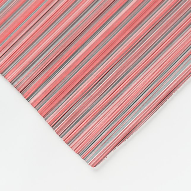 Manta Polar Rayas corales claras (Esquina)