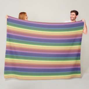 Manta Polar Rayas de arco iris mudas