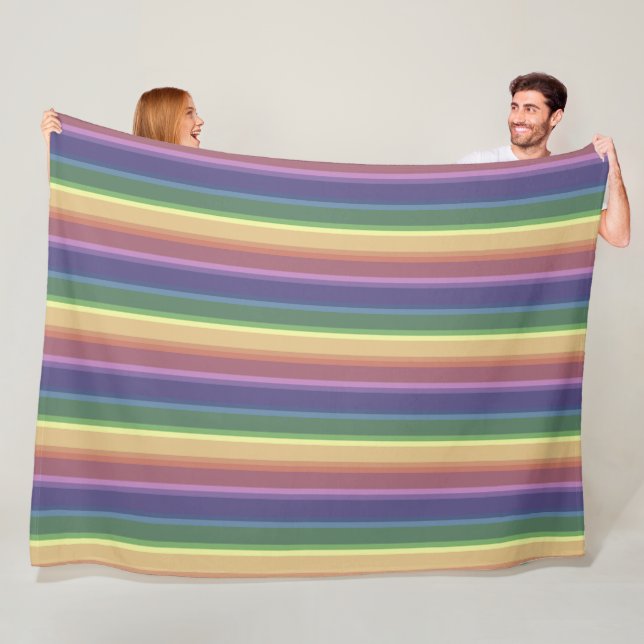 Manta Polar Rayas de arco iris mudas (In situ)