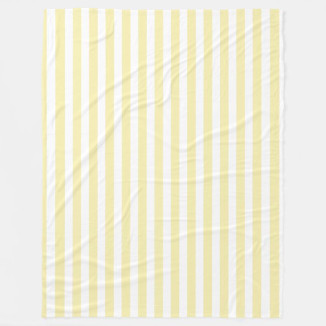 Manta Polar Rayas de caramelo amarillo y blanco (Anverso)
