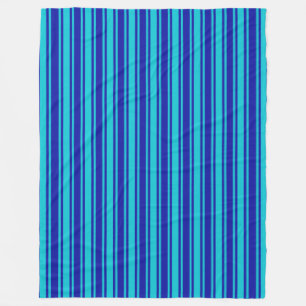 Manta Polar Rayas de caramelo azul turquesa