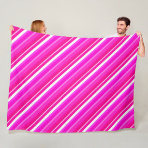 Manta Polar Rayas de caramelo en capas - rosa y fucsia