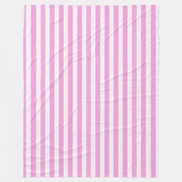 Manta Polar Rayas de caramelo rosa y blanco