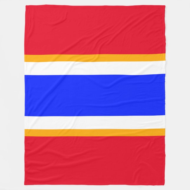 Manta Polar Rayas de Carreras amarilla amarilla azul rojo bril (Anverso)