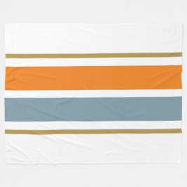 Manta Polar Rayas de Carreras azul marrón blanco cálido Naranj